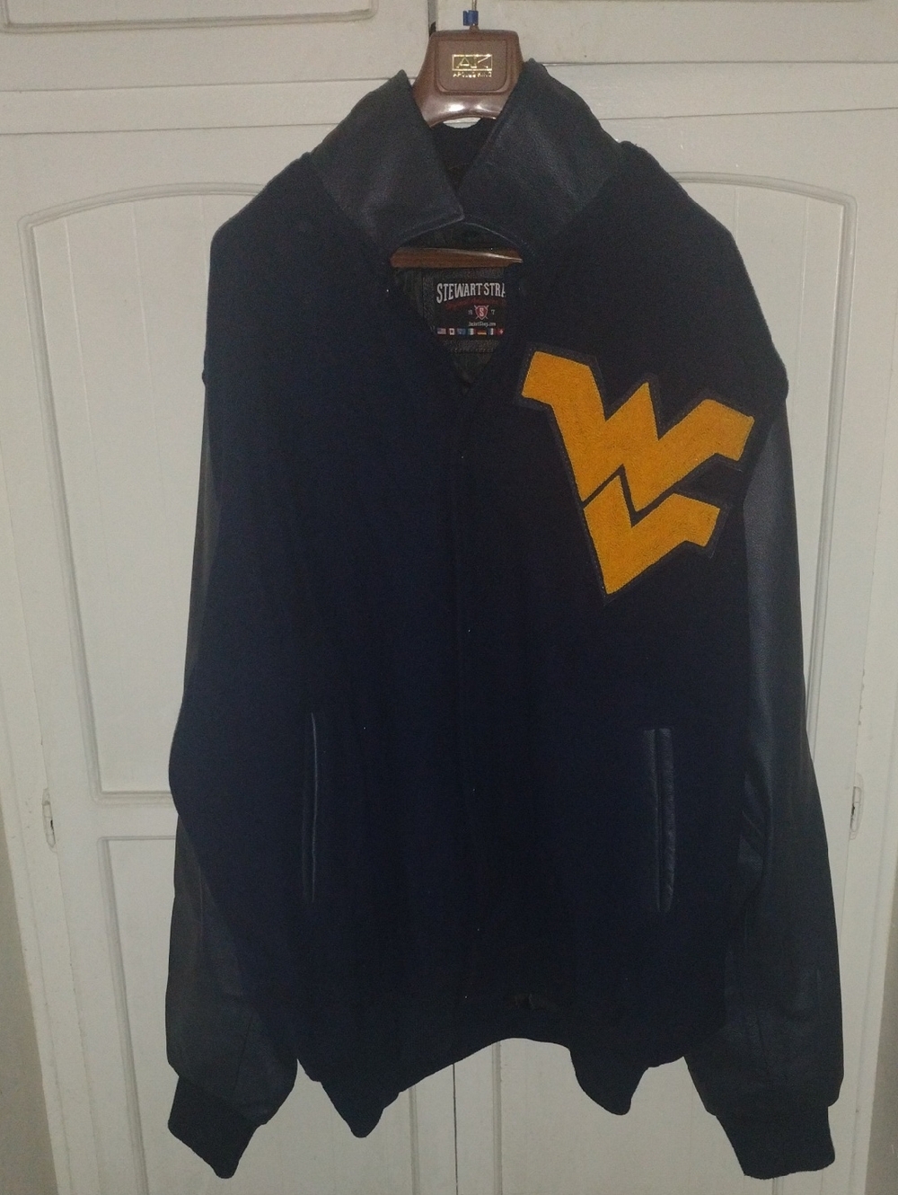 Navy Bomber Jacket with Gold Patch